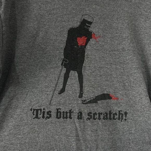 Monty Python Holy Grail Knight Tis But A Scratch! T-shirt, Unisex Size Medium - Picture 2 of 5